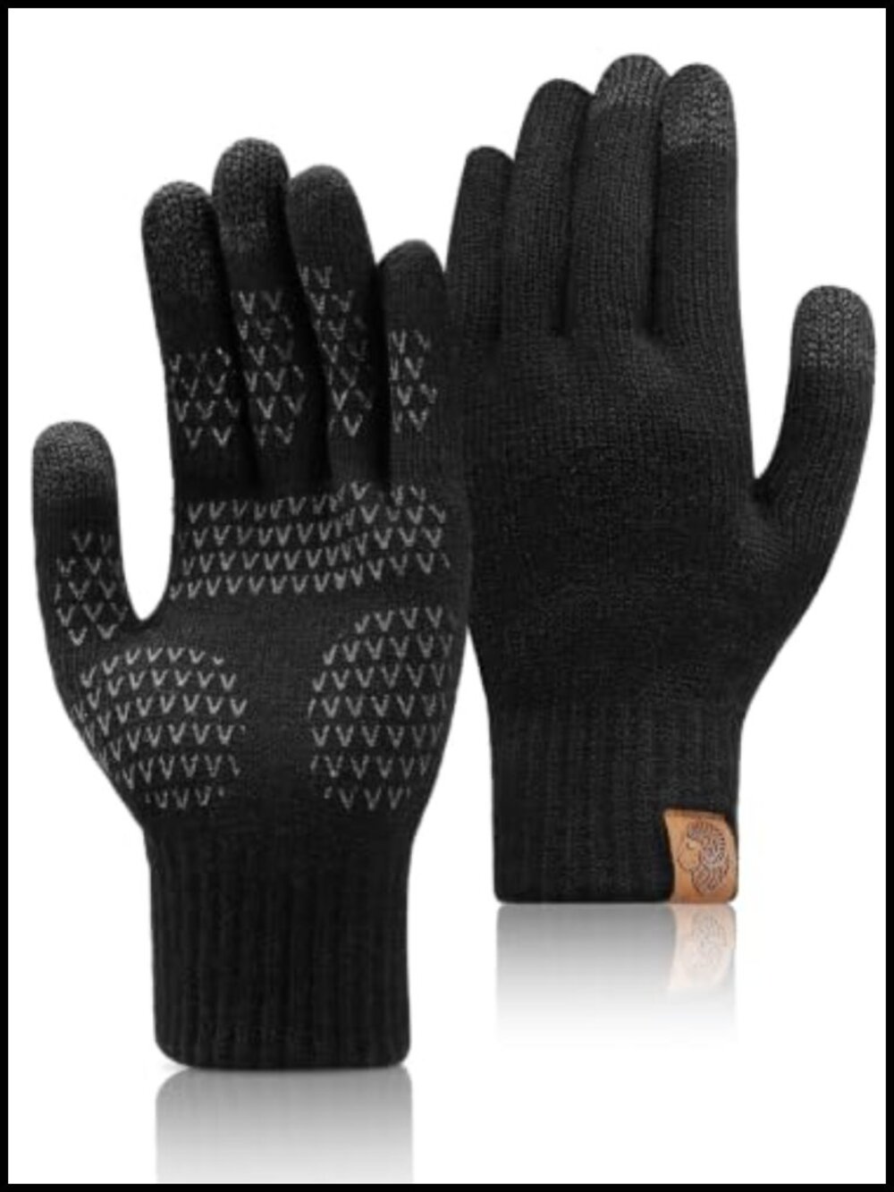 Merino Wool Winter Gloves Touchscreen Non-Slip Knit XL Men